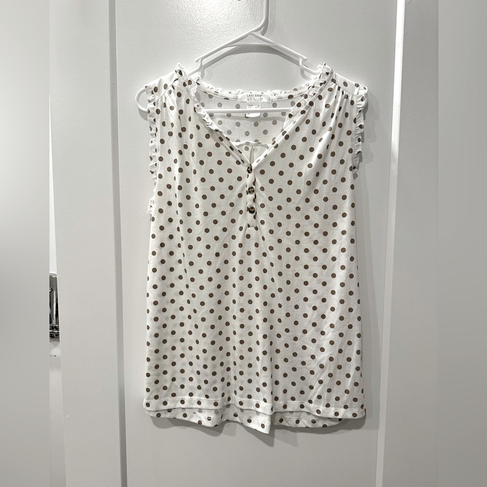 Elegant White Polka Dot Blouse
